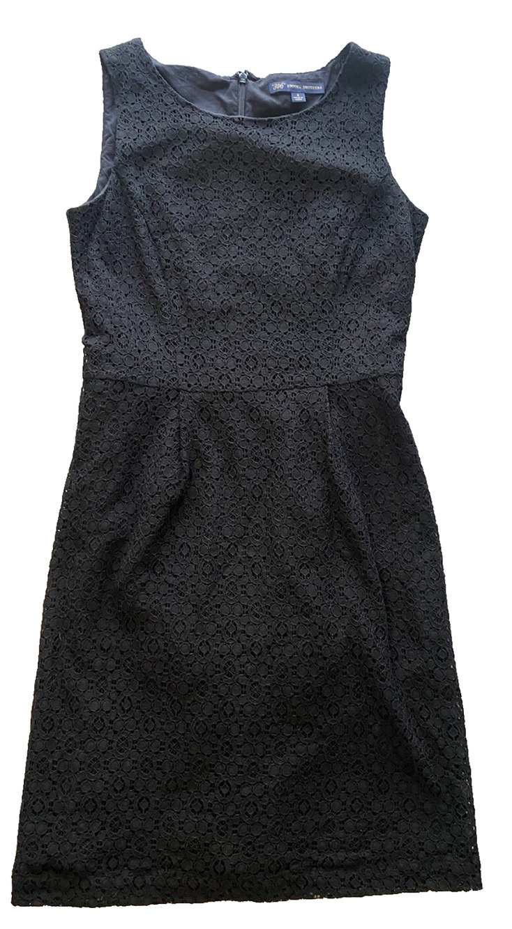 Brooks Brothers Sleeveless Dress Womens 4 Black Shift Office Career Old Money